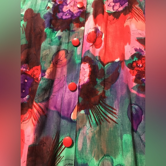 Size 16 Broomstick Button Skirt Colorful - Picture 2 of 3